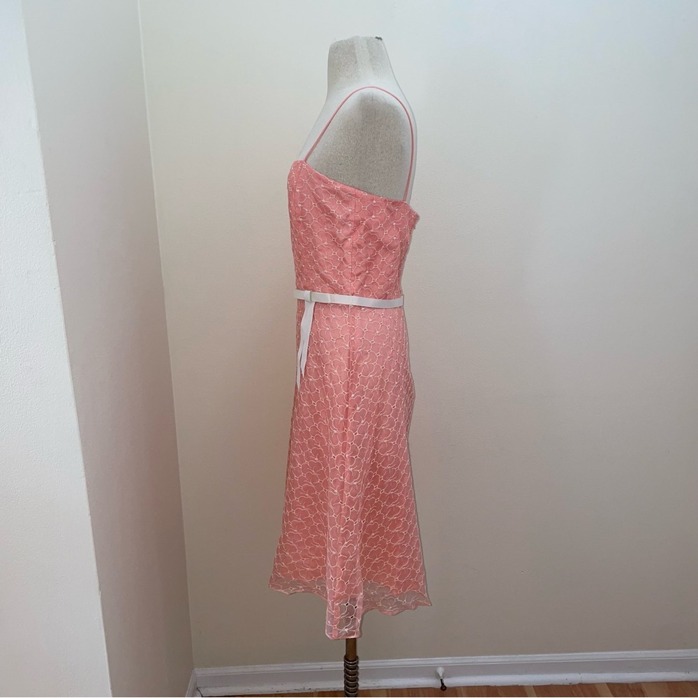 Laundry By Shelli Segal Peach, Silk A-Line Floral… - image 2